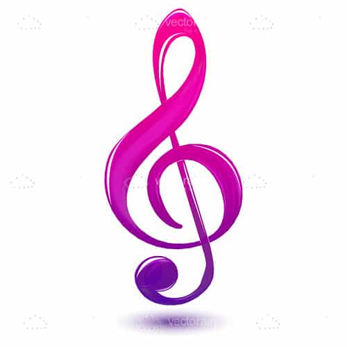 Purple Musical Icon on a White Background